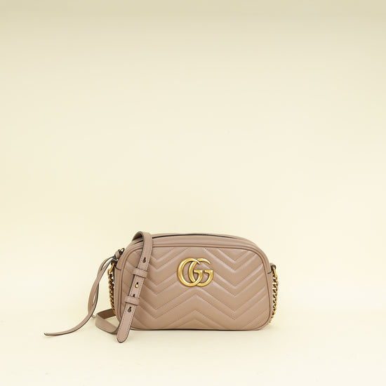 Gucci Taupe GG Marmont Small Camera Bag