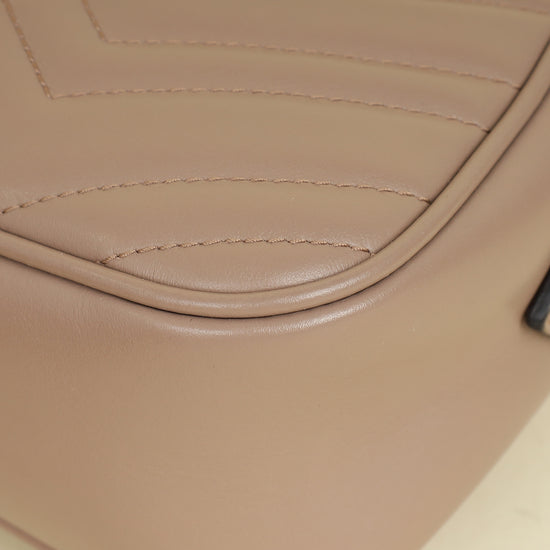 Gucci Taupe GG Marmont Small Camera Bag