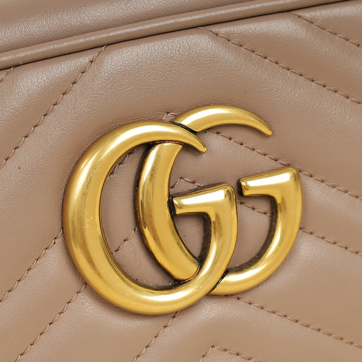 Gucci Taupe GG Marmont Small Camera Bag