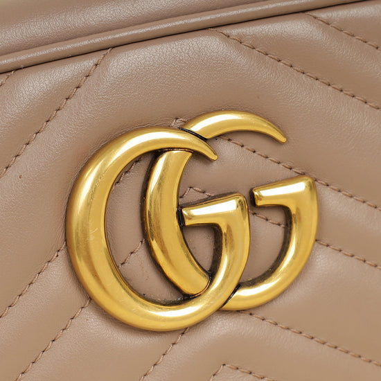 Gucci Taupe GG Marmont Small Camera Bag