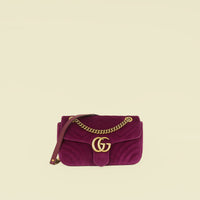 Gucci Violet GG Marmont Velvet Medium Shoulder Bag