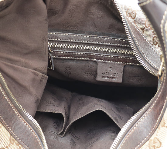 Gucci Bicolor GG Canvas Web Horsebit Tassel Hobo Medium Bag