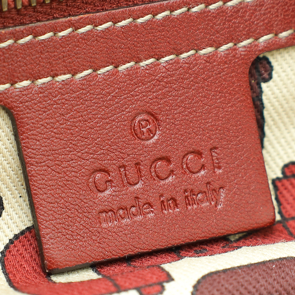 Gucci Rust Red Guccissima Studded Pelham Bag