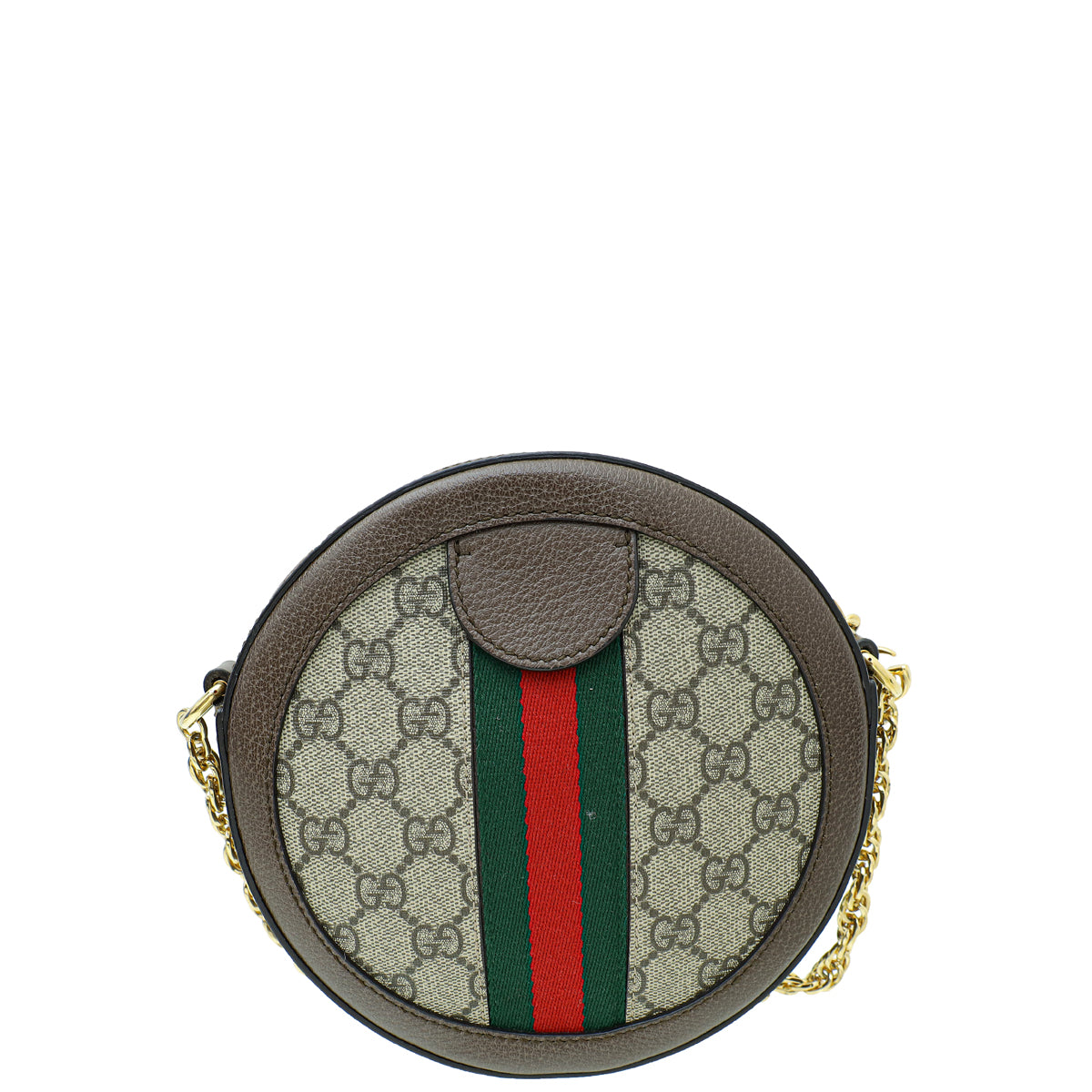 Gucci Ebony GG Supreme Ophidia Round Mini Shoulder Bag