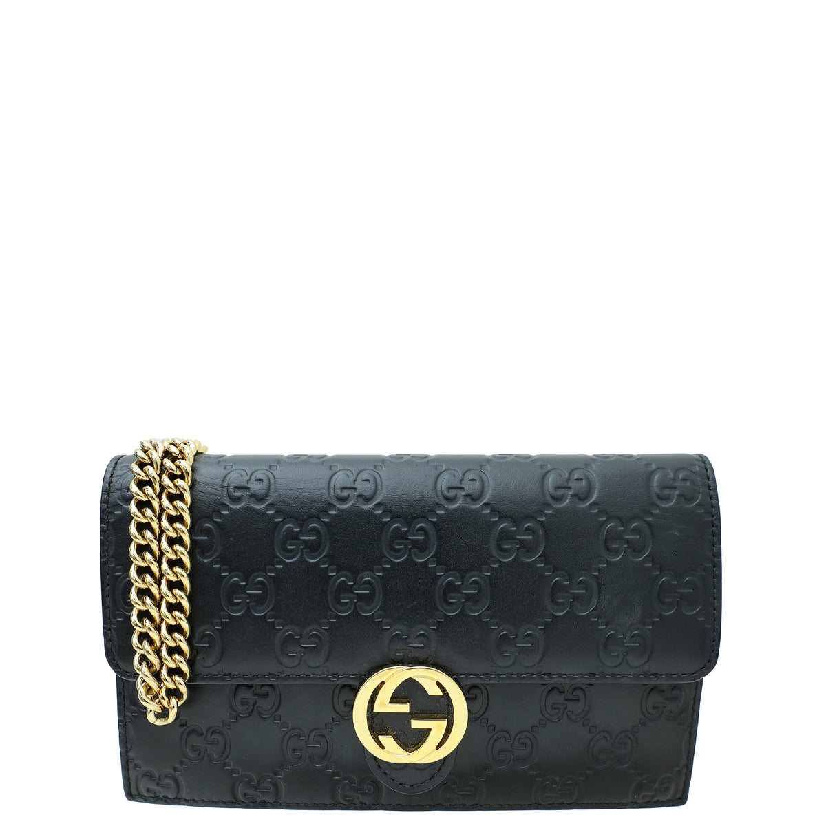 Gucci Black GG Guccissima Signature Chain Wallet-Gucci-THE CLOSET
