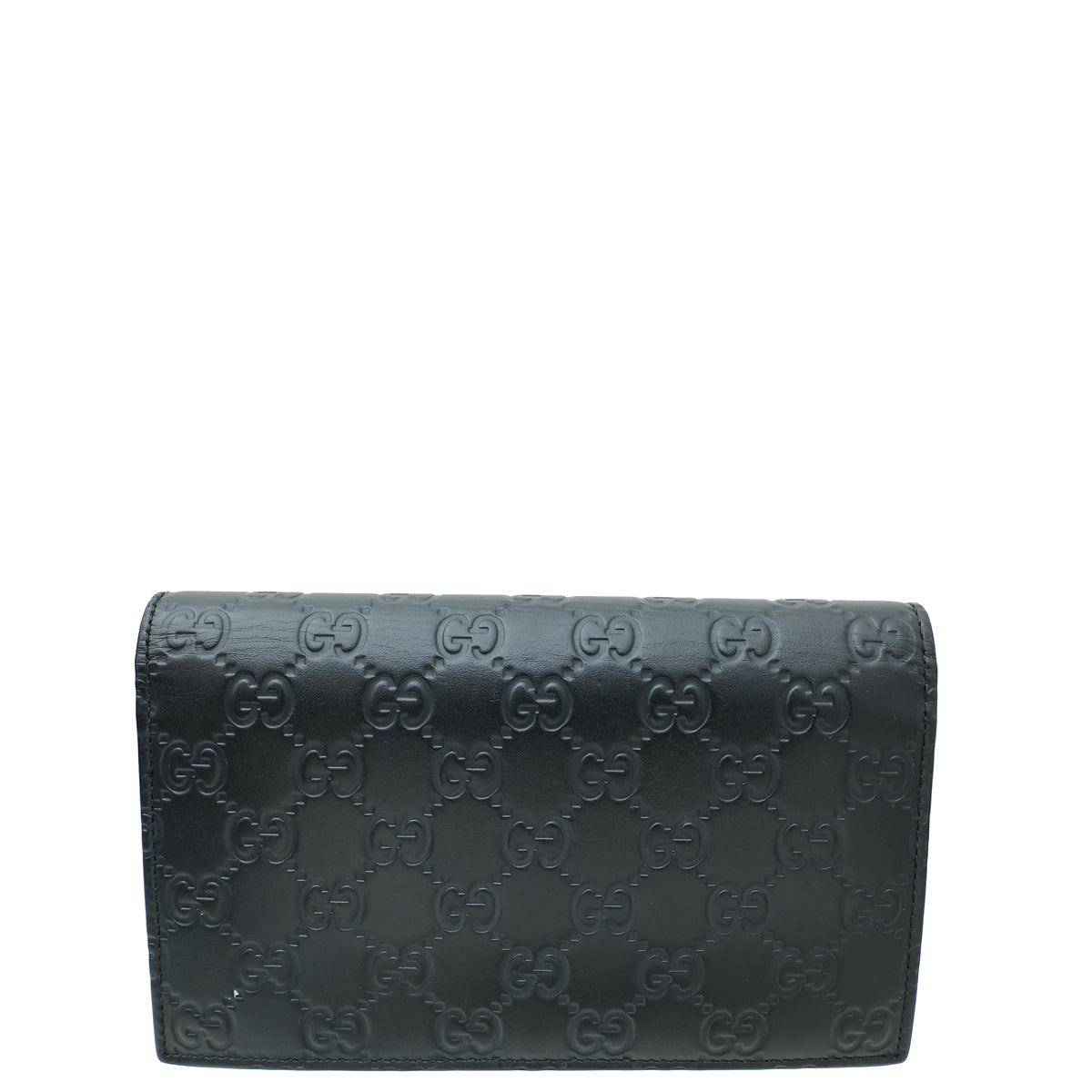 Gucci Black GG Guccissima Signature Chain Wallet