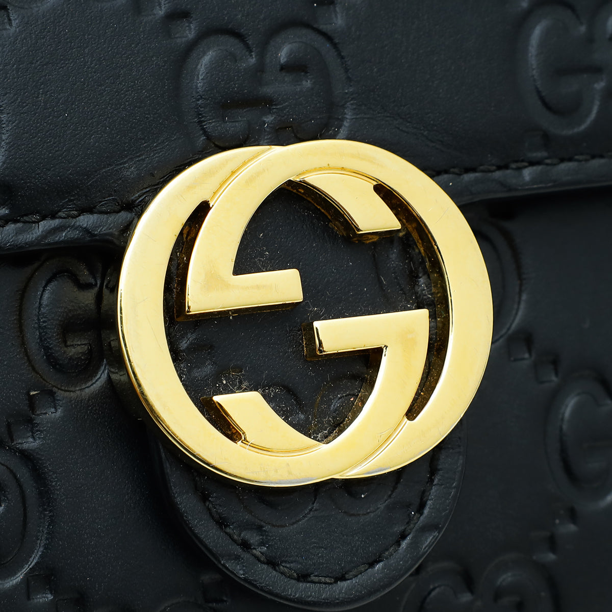 Gucci Black GG Guccissima Signature Chain Wallet