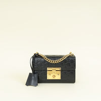 Gucci Black GG Guccissima Padlock Small Shoulder Bag
