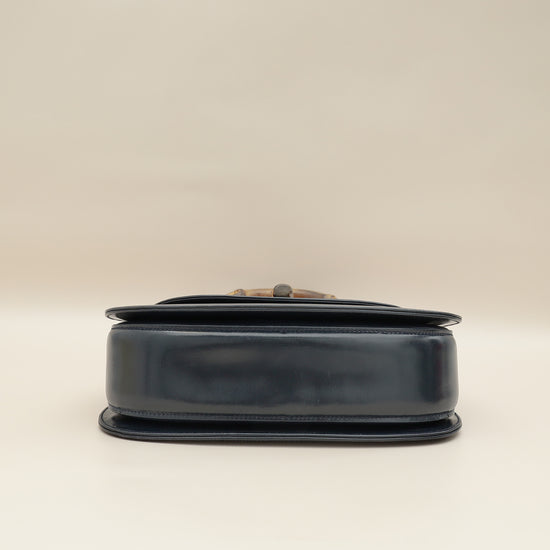 Gucci Navy Blue Bamboo Top Handle Bag-Gucci-THE CLOSET