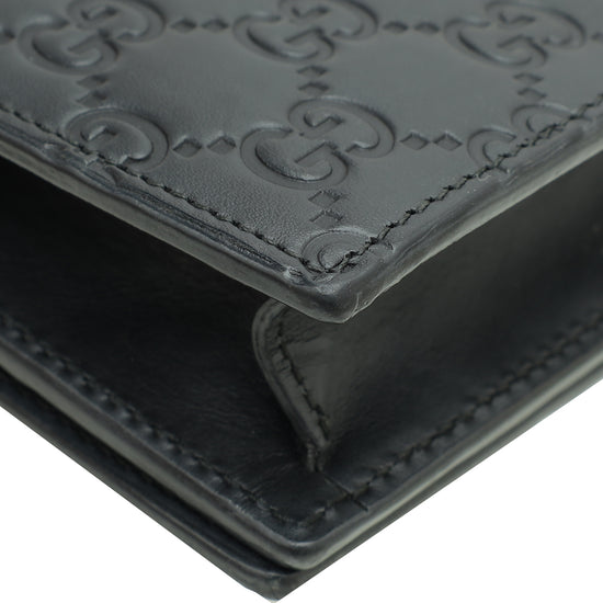 Gucci Guccissima Black Leather Chain Wallet — BLOGGER ARMOIRE