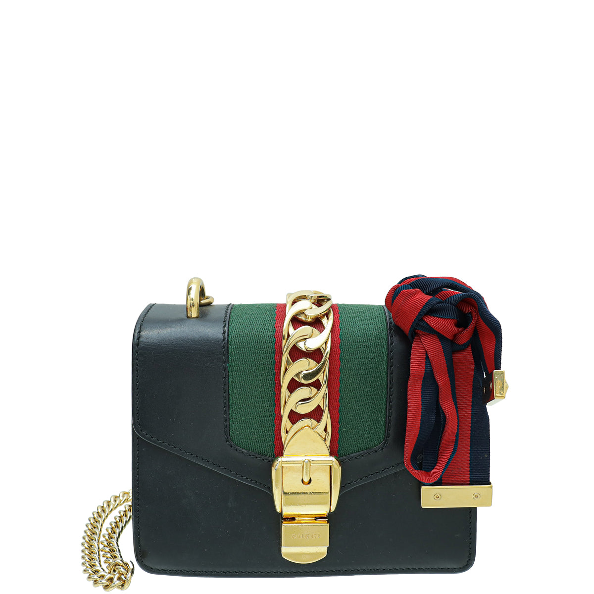 Gucci Black Sylvie Mini Chain Shoulder Bag
