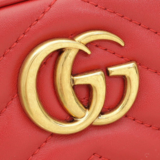 Gucci Red GG Marmont Mini Belt Bag