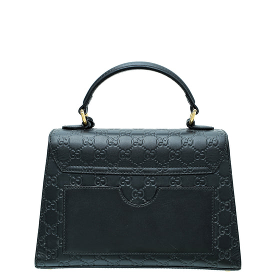 Gucci Black Guccissima Leather Small Padlock Top Handle Bag Gucci