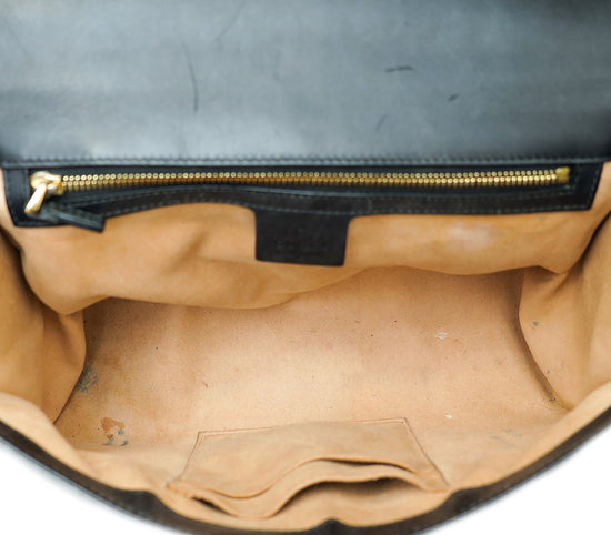 Gucci Black GG Guccissima Padlock Medium Shoulder Bag