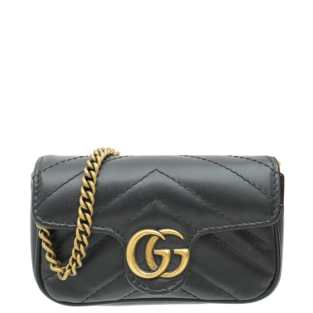 Gucci Black GG Marmont Chain Pouch-Gucci-THE CLOSET