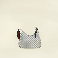 Gucci Navy Blue GG Supreme Attache Medium Shoulder Bag