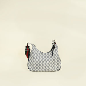 Gucci Navy Blue GG Supreme Attache Medium Shoulder Bag