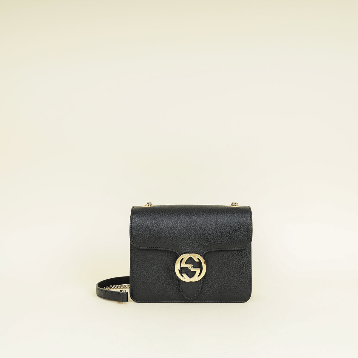Gucci Black Interlocking G Small Chain Shoulder Bag
