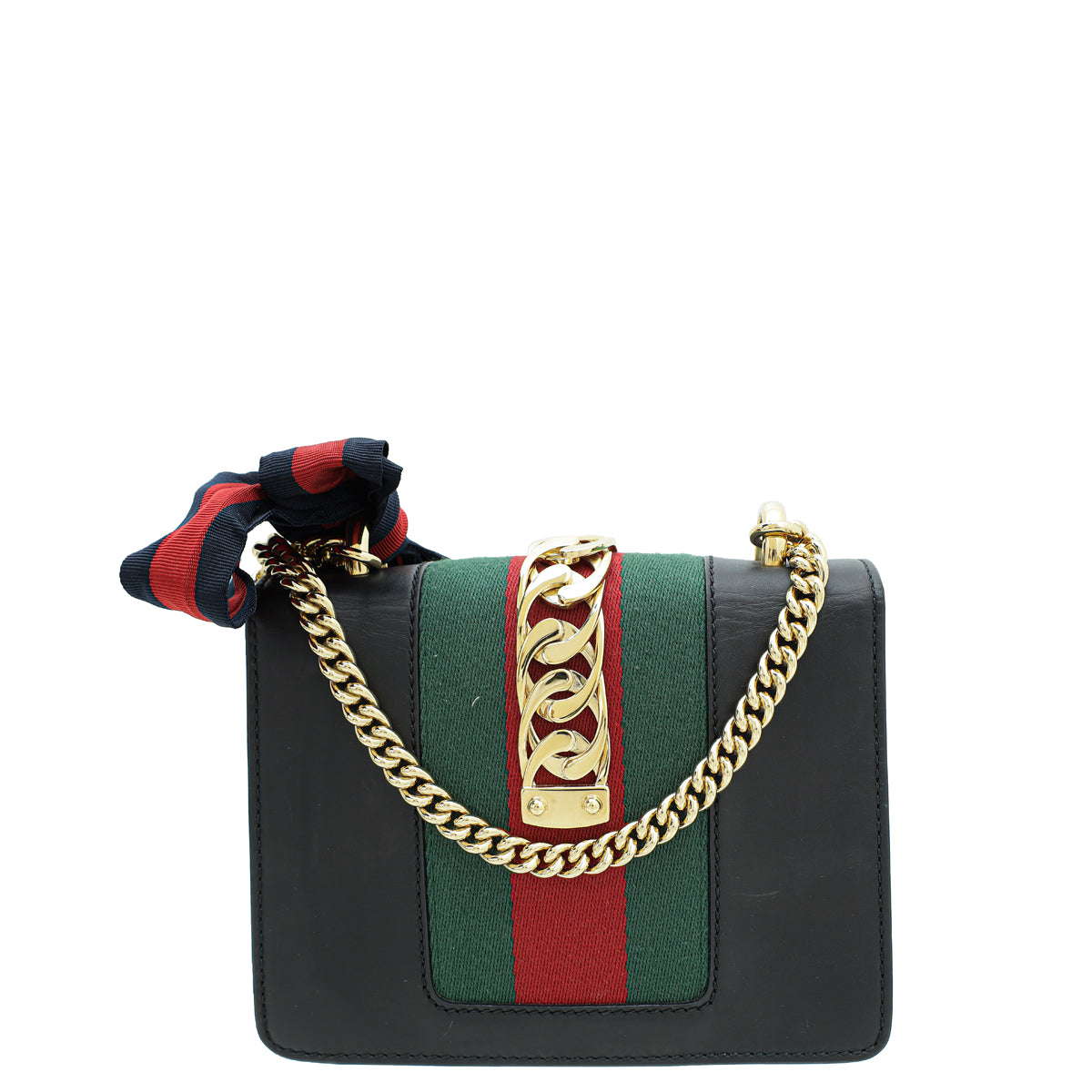 Gucci Black Sylvie Mini Chain Shoulder Bag-Gucci-THE CLOSET