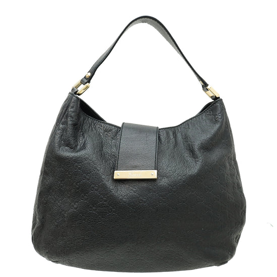 Gucci Black GG Guccissima Ladies Hobo Bag