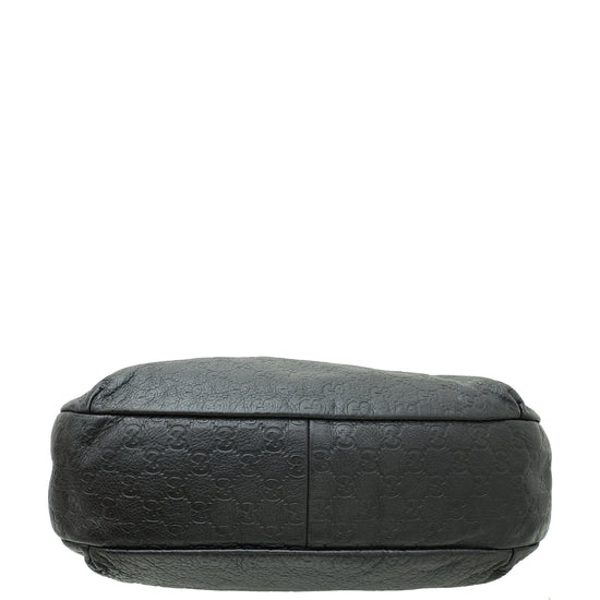 Gucci Black GG Guccissima Ladies Hobo Bag