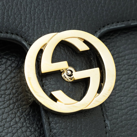 Gucci Black Interlocking G Flap Small Chain Bag