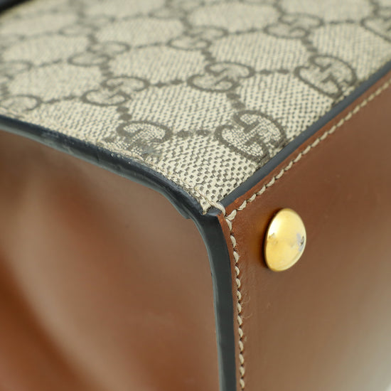 Gucci Tricolor GG Supreme Padlock Top Handle Bag