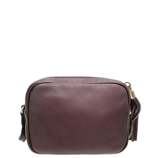 Gucci Metallic Burgundy Soho Disco Crossbody Bag