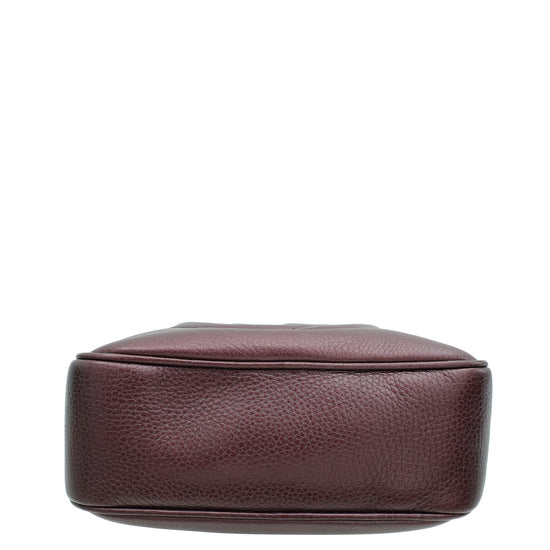 Gucci Metallic Burgundy Soho Disco Crossbody Bag