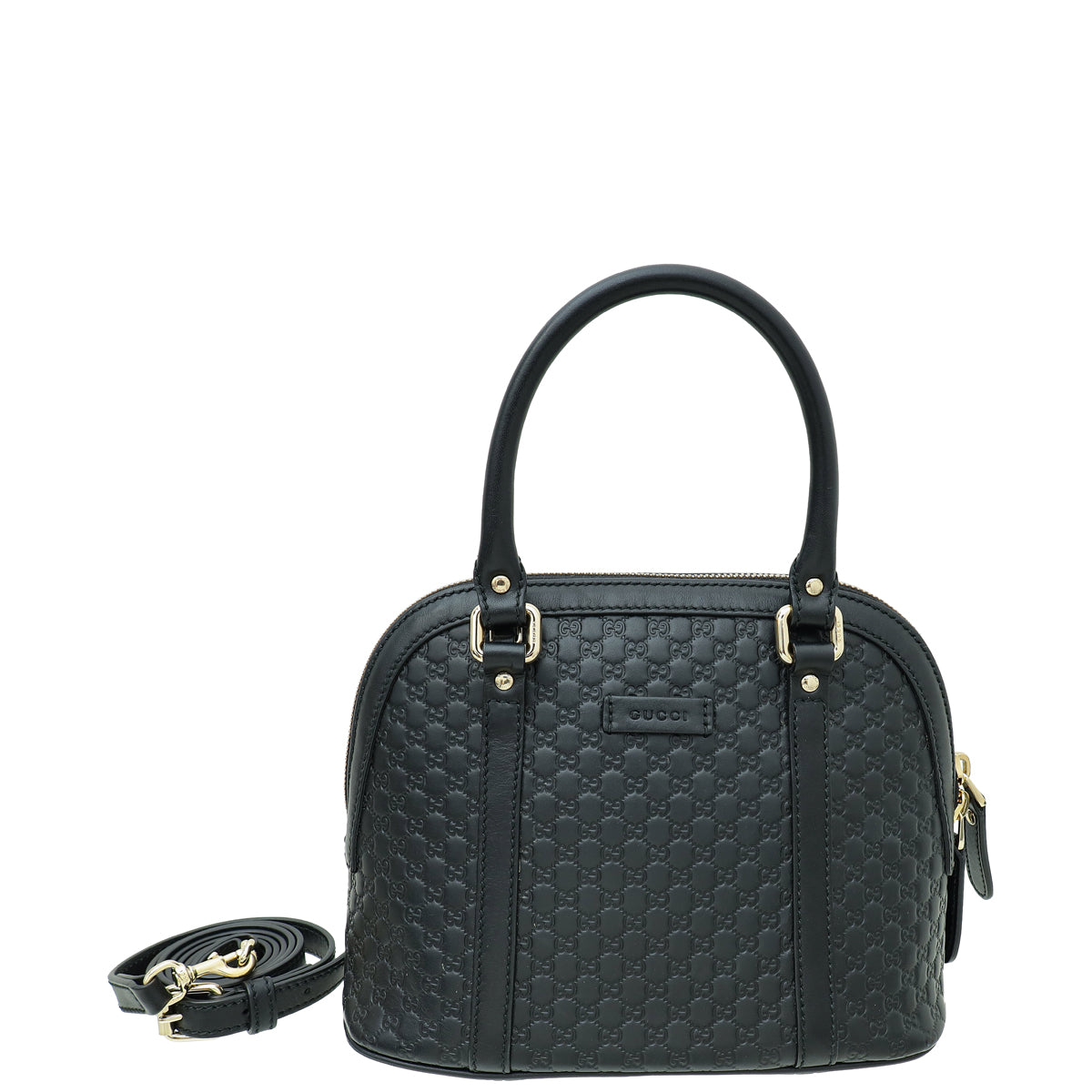 Gucci Black GG Microguccissima Dome Satchel Mini Bag-Gucci-THE CLOSET