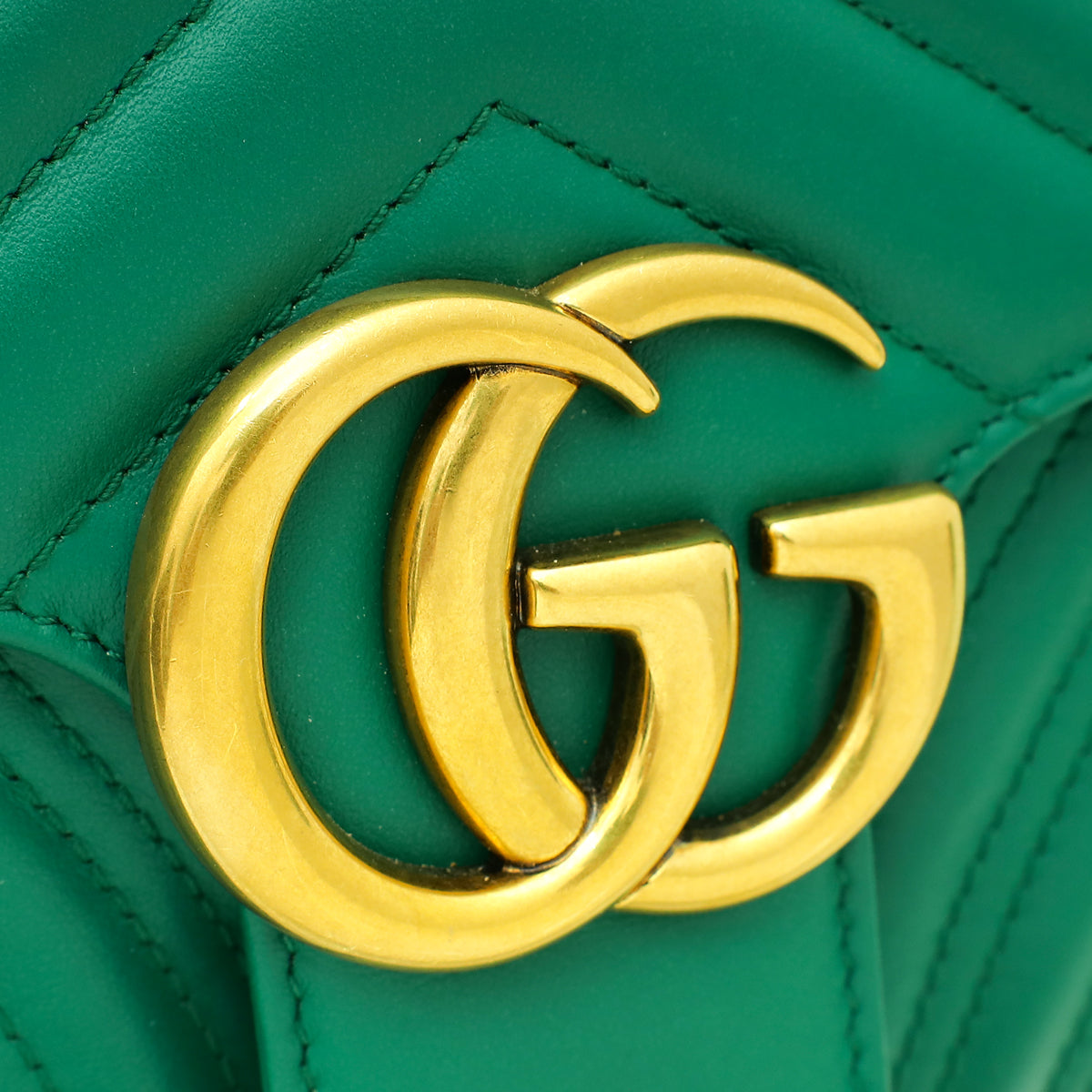 Gucci Green GG Marmont Matelasse Small Shoulder Bag