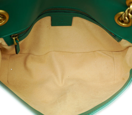 Gucci Green GG Marmont Matelasse Small Shoulder Bag