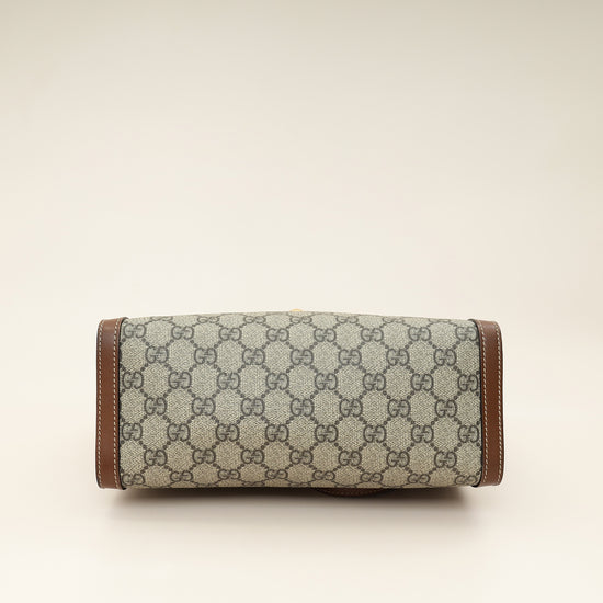 Gucci Ebony GG Supreme Padlock Small Tote Bag-Gucci-THE CLOSET