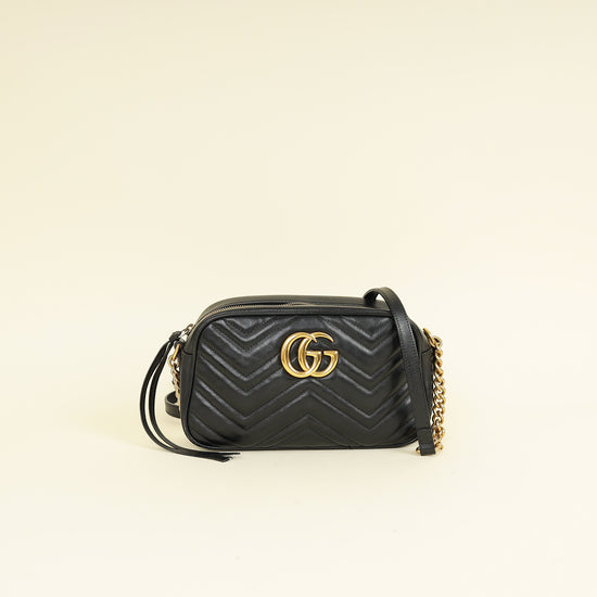 Gucci Black GG Marmont Camera Small Shoulder Bag