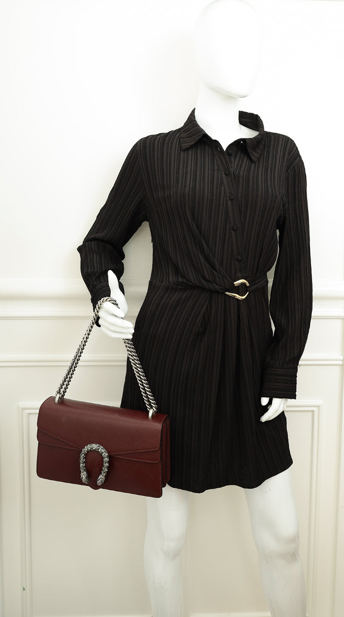 Gucci Burgundy Dionysus Medium Shoulder Bag-Gucci-THE CLOSET