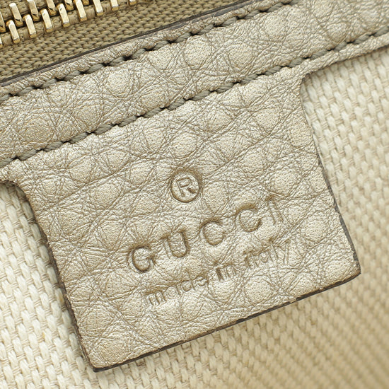 Gucci Champagne Soho Tassel Flap Clutch