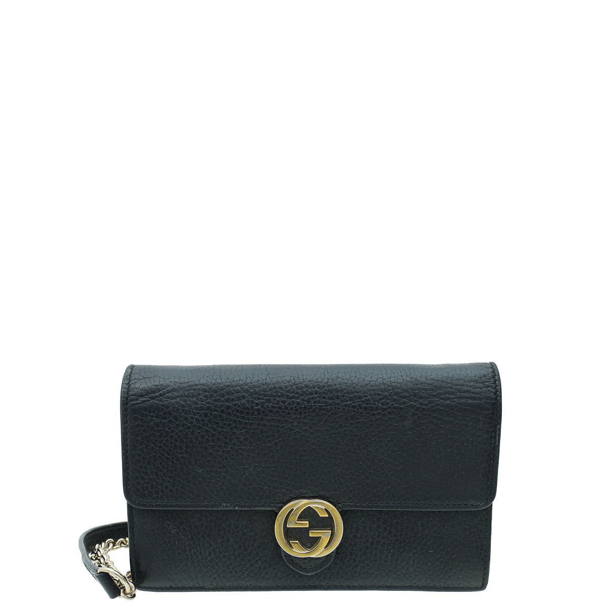 Gucci Black Interlocking G Wallet on Chain-Gucci-THE CLOSET