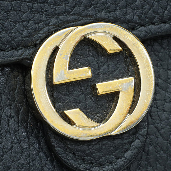 Gucci Black Interlocking G Wallet on Chain