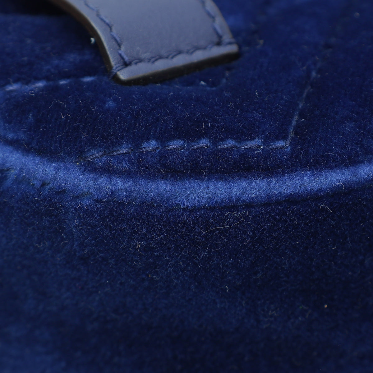 Gucci Navy Blue Velvet GG Marmont Mini Belt Bag
