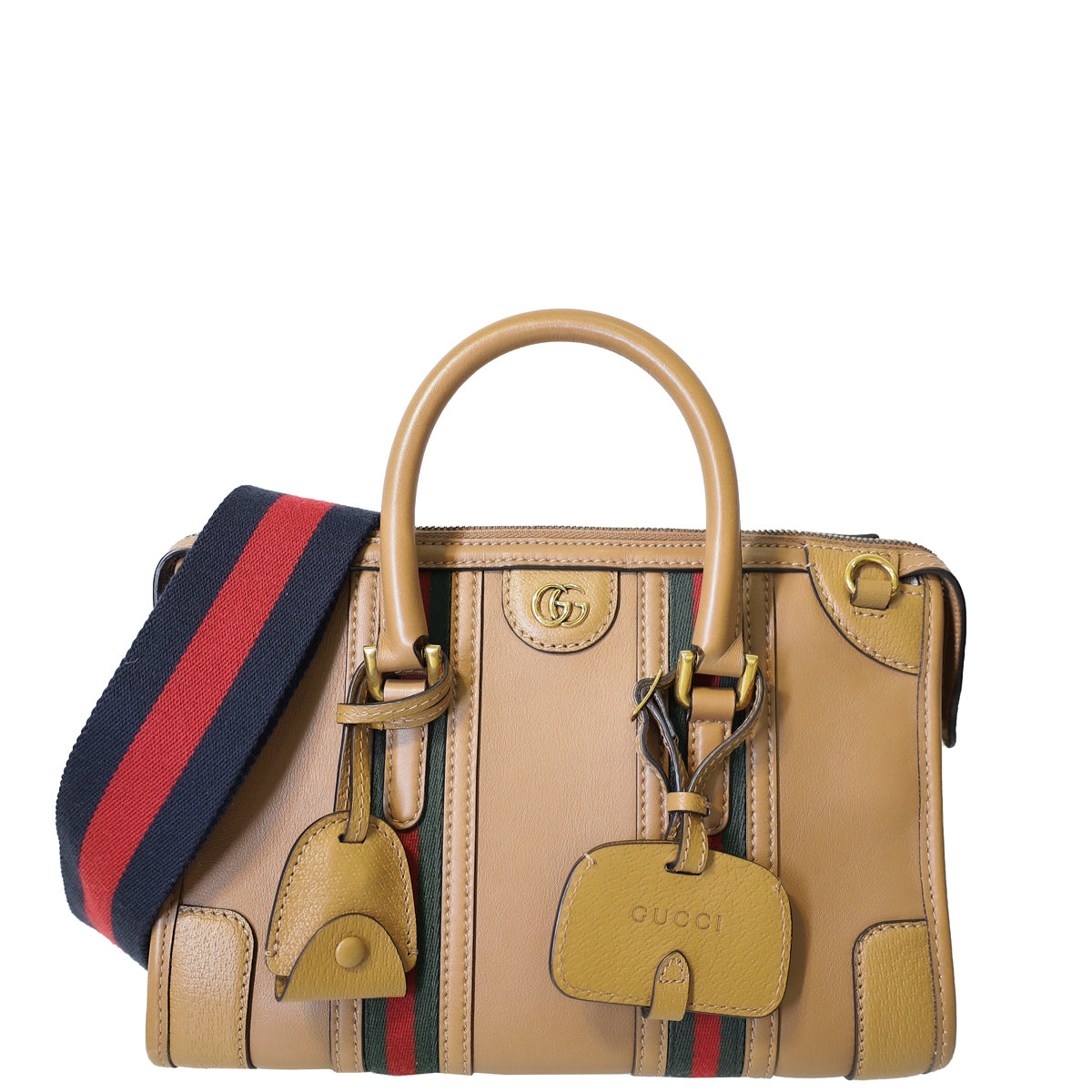Gucci Brown Double G Bauletto Small Top Handle Bag-Gucci-THE CLOSET