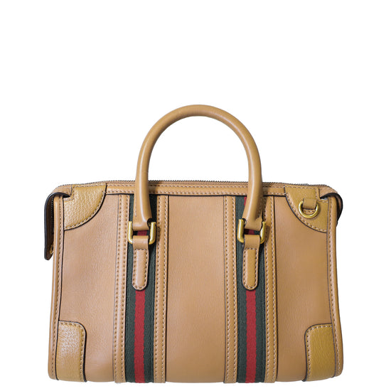 Gucci Brown Double G Bauletto Small Top Handle Bag