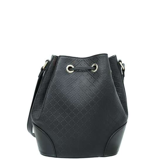 Gucci Black Bright Diamante Medium Bucket Bag