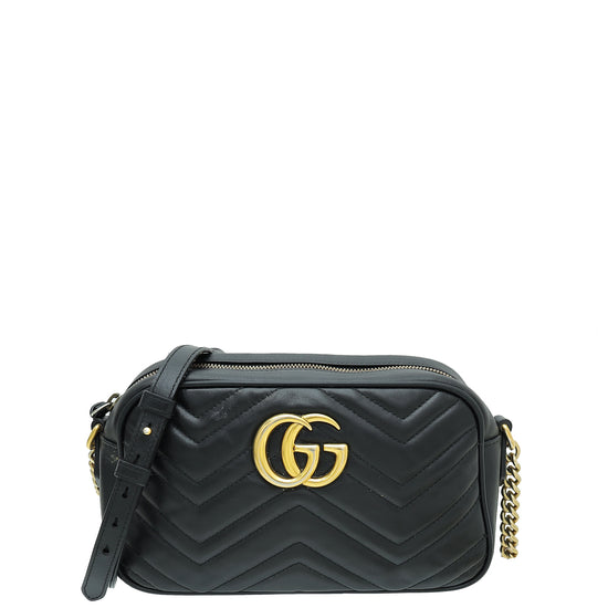 Gucci Black GG Marmont Small Camera Bag