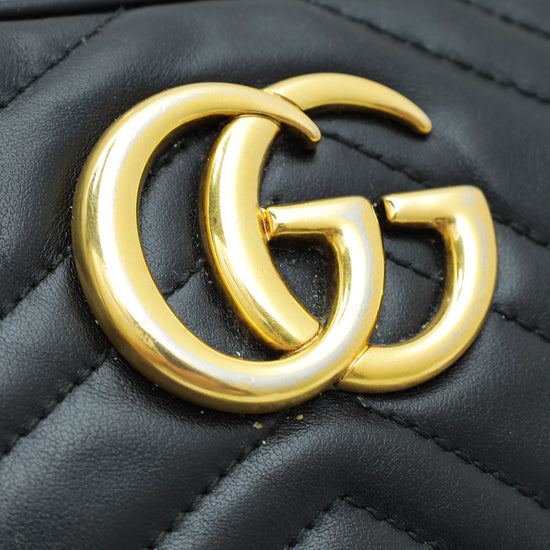 Gucci Black GG Marmont Small Camera Bag