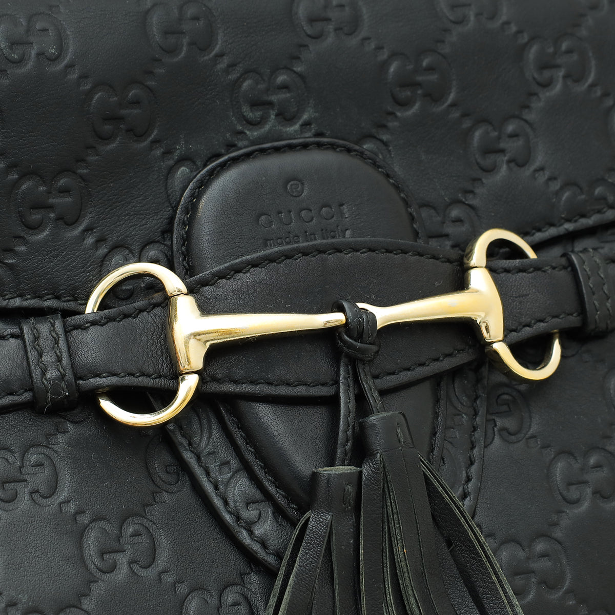 Gucci Black Guccissima Emily Medium Bag