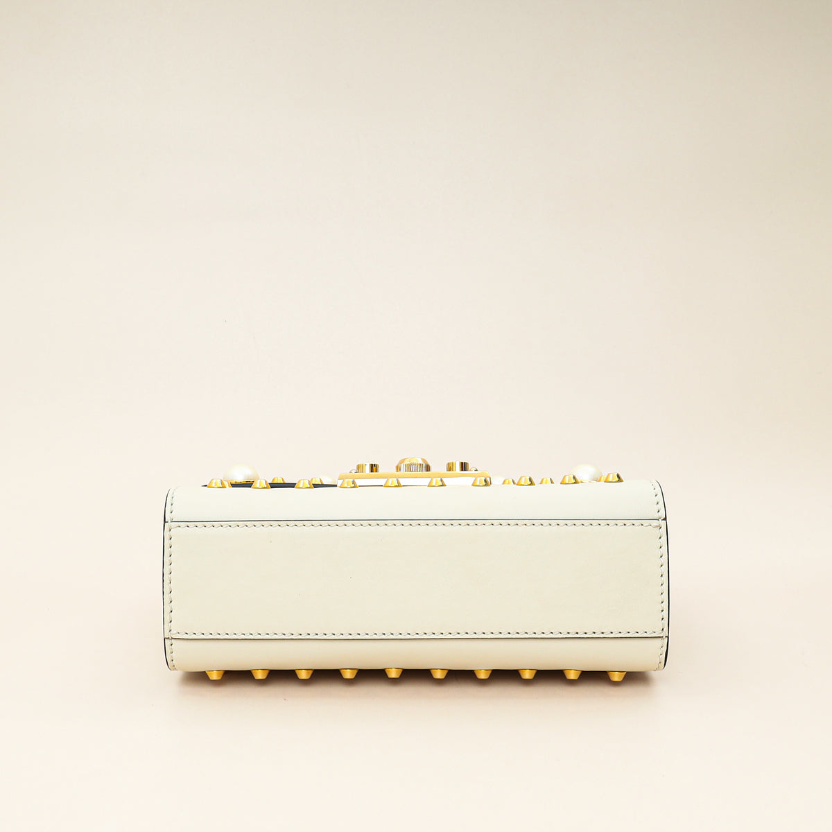 Gucci White Padlock Pearl Studs Small Shoulder Bag-Gucci-THE CLOSET