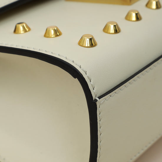 Gucci White Padlock Pearl Studs Small Shoulder Bag-Gucci-THE CLOSET