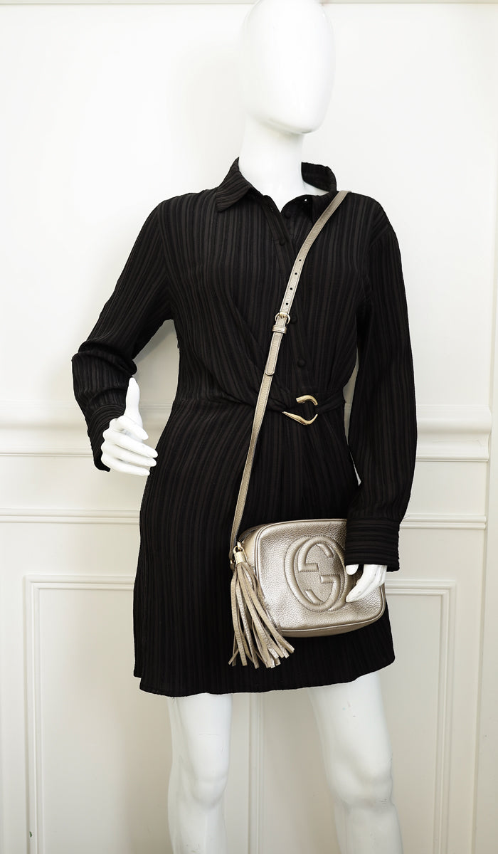 Gucci Champagne Soho Tassel Camera Bag