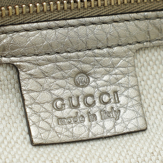 Load image into Gallery viewer, Gucci Metallic Champagne Soho Convertible Tote Small Bag

