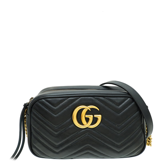 Gucci Black GG Marmont Small Camera Bag